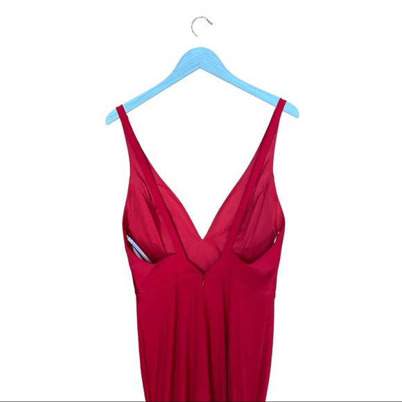 Mac Duggal Red Evening Gown NWT - Size 12, Slit & V-Neck - Picture 5 of 6